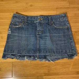American Eagle Raw Hem Denim Mini Skirt Sz 2